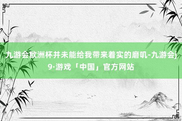 九游会欧洲杯并未能给我带来着实的磨叽-九游会j9·游戏「中国」官方网站