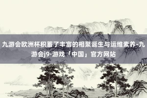 九游会欧洲杯积蓄了丰富的相聚诞生与运维素养-九游会j9·游戏「中国」官方网站