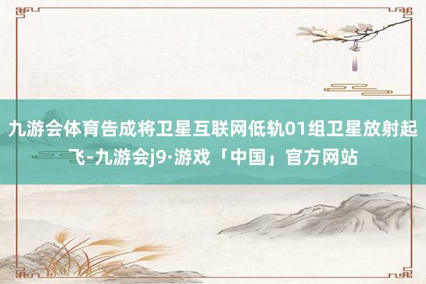 九游会体育告成将卫星互联网低轨01组卫星放射起飞-九游会j9·游戏「中国」官方网站