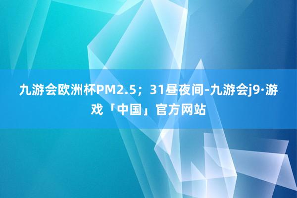 九游会欧洲杯PM2.5;31昼夜间-九游会j9·游戏「中国」官方网站